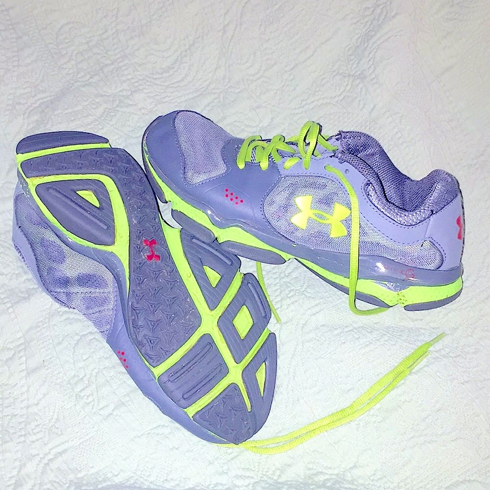 👟Armor Grey & Neon Green Sneakers Youth5️⃣ Shoes